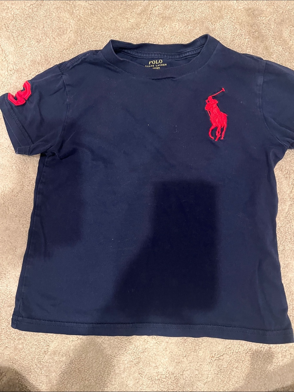 Polo by Ralph Lauren Navy Tee with Red Pony Embroidery - Kids